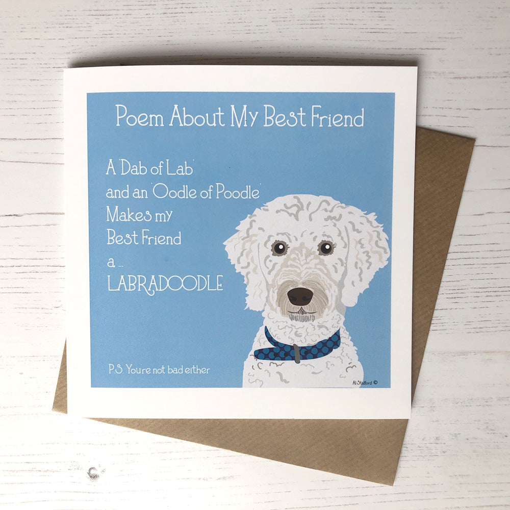 Labradoodle Greetings Card - Ode To A Labradoodle