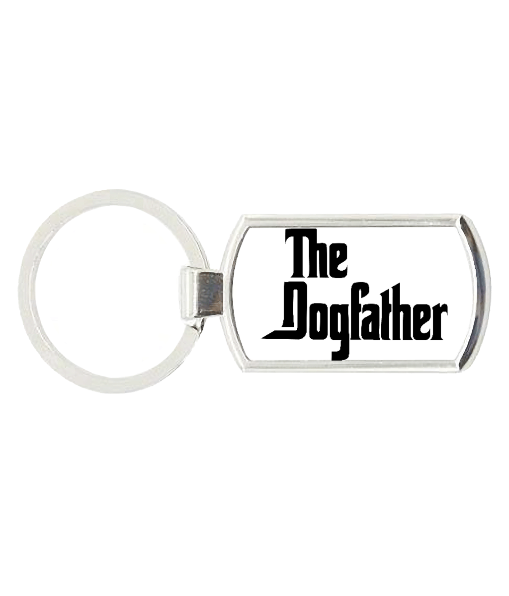 THE DOGFATHER Oblong Metal Keyring