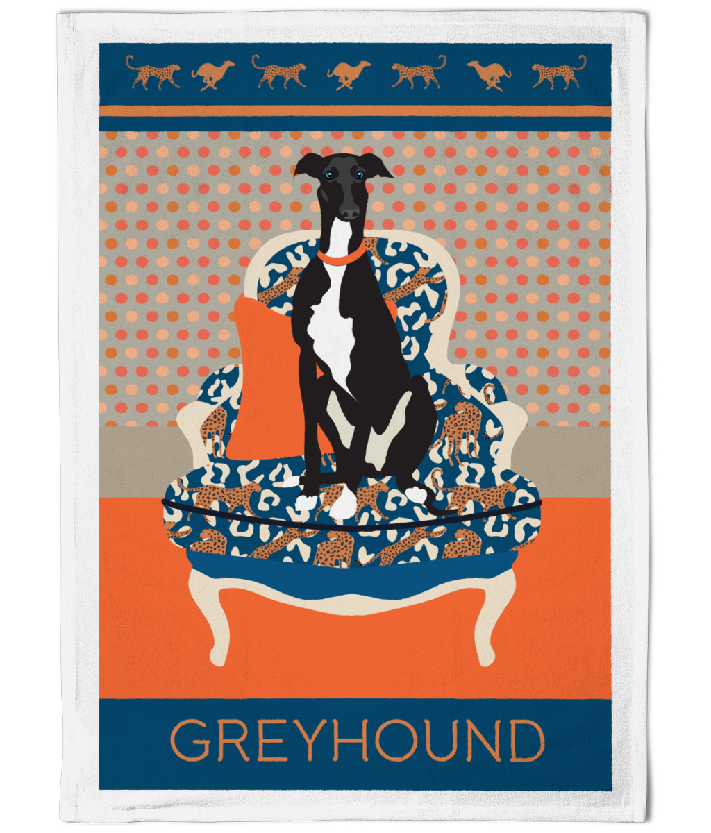 Greyhound Cotton Tea Towel