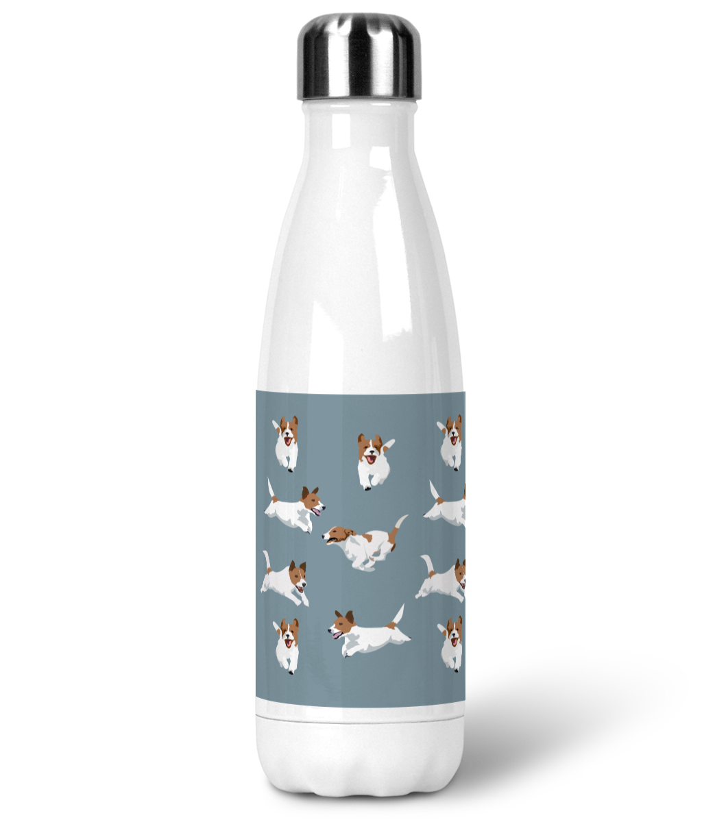 Jack Russell Premium Stainless Steel Water Bottle in Stone Blue