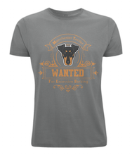Load image into Gallery viewer, Classic Round Neck Unisex ‘Wanted’ Manchester Terrier T Shirt
