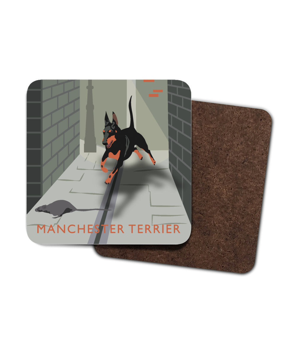 Manchester Terrier 4 Pack Hardboard Coaster