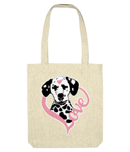 Load image into Gallery viewer, Love Dalmatian EarthAware Organic Tote in Pink
