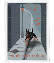 Load image into Gallery viewer, Manchester Terrier Cotton Tea Towel - Blue
