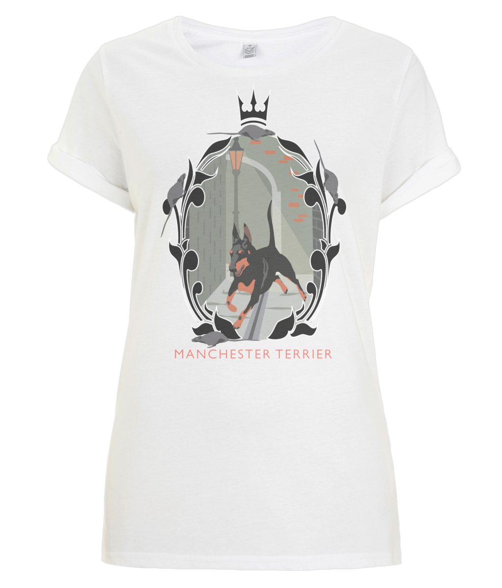 Ladies Roll Sleeve Manchester Terrier Ratting T Shirt