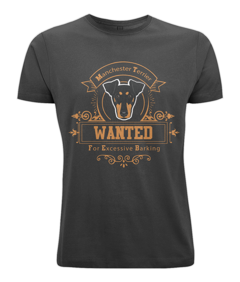 Classic Round Neck Unisex ‘Wanted’ Manchester Terrier T Shirt