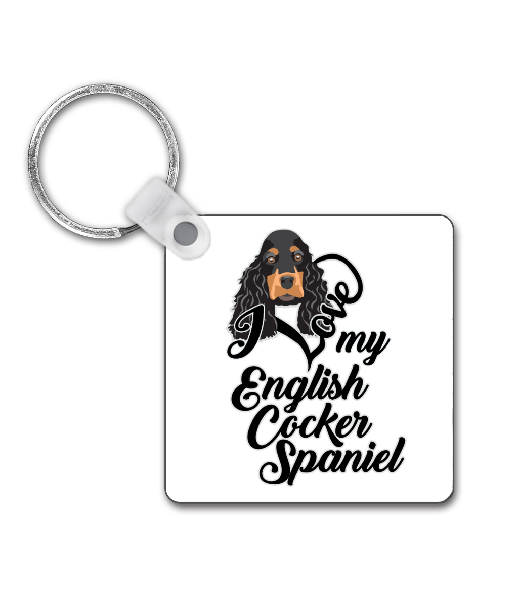 English Cocker Spaniel Square Keyring