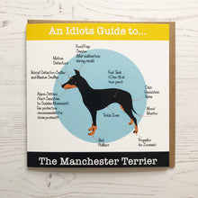 Load image into Gallery viewer, Manchester Terrier Greetings Card - An Idiots Guide to the Manchester Terrier
