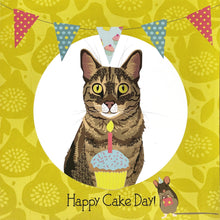 Load image into Gallery viewer, Cat Greetings Card - Happy Cake Day!
