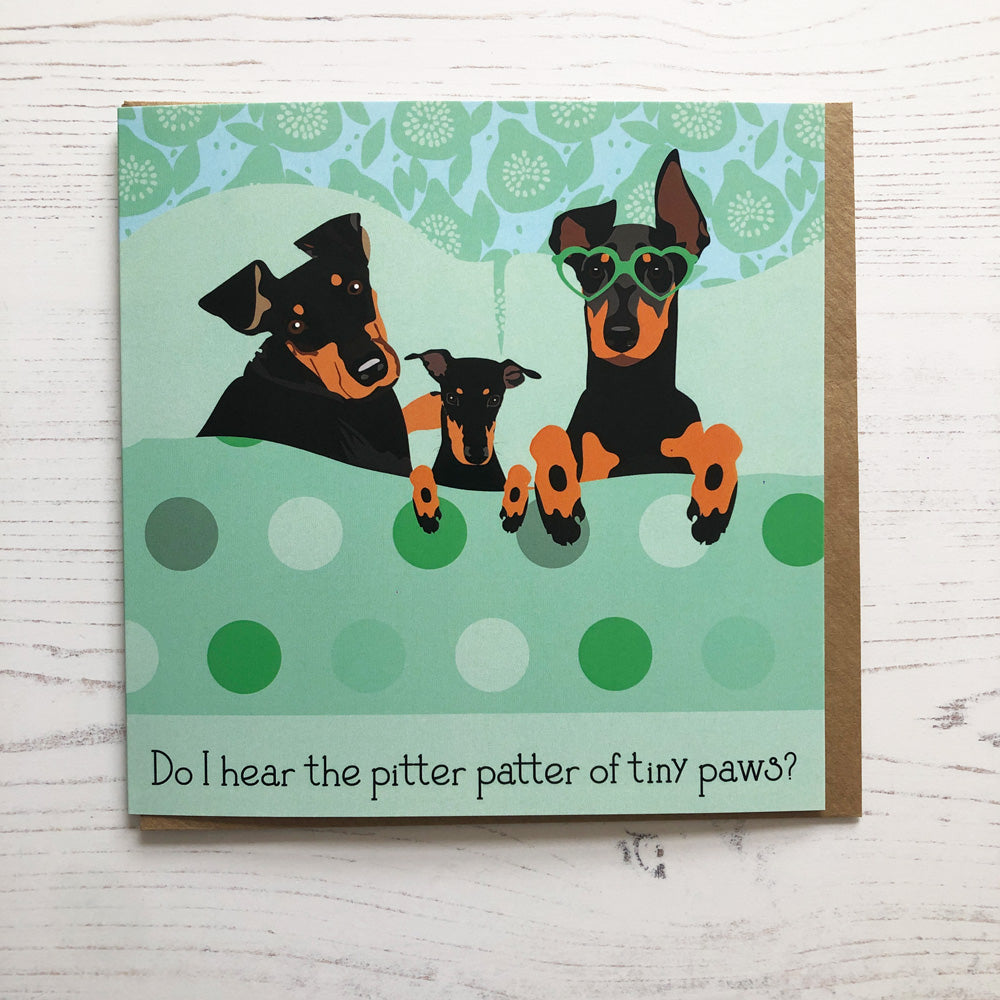 Manchester Terrier Greetings Card - New Baby / Puppy