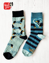 Load image into Gallery viewer, Twin Pack Funky Dachshund Socks
