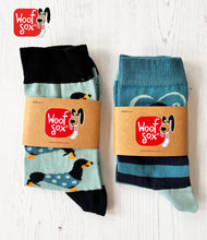 Load image into Gallery viewer, Twin Pack Funky Dachshund Socks

