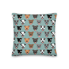 Load image into Gallery viewer, Staffie Reversible Cushion in Duck Egg Blue
