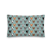 Load image into Gallery viewer, Staffie Rectangular Back Cushion in Duck Egg Blue

