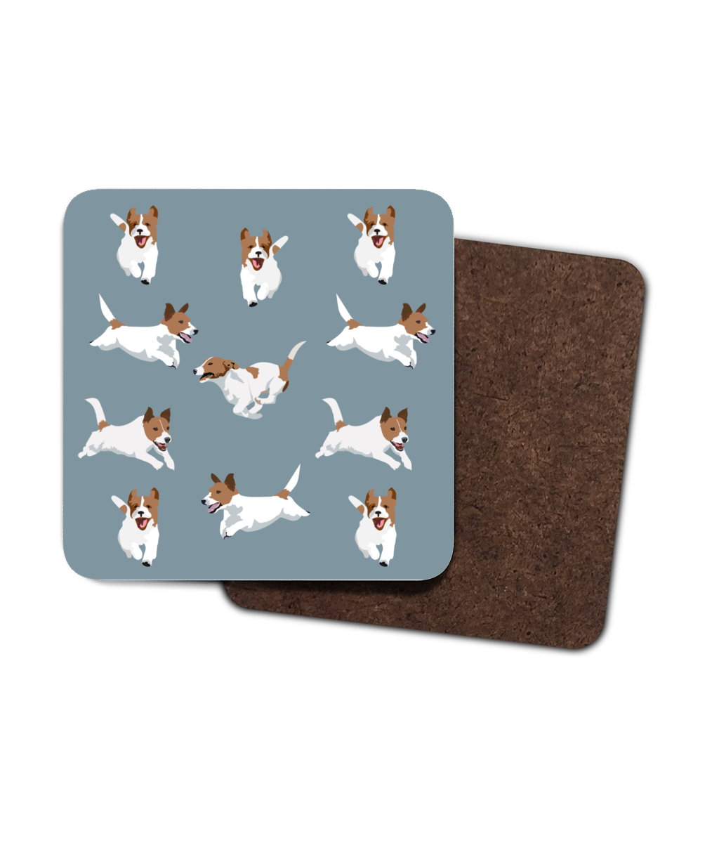 Jack Russell 4 Pack Coaster in Stone Blue