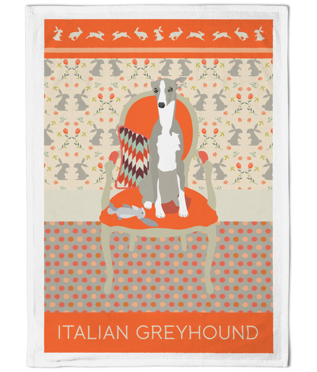 Italian Greyhound Cotton Tea Towel