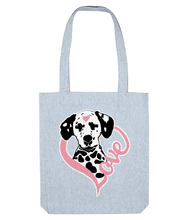 Load image into Gallery viewer, Love Dalmatian EarthAware Organic Tote in Pink
