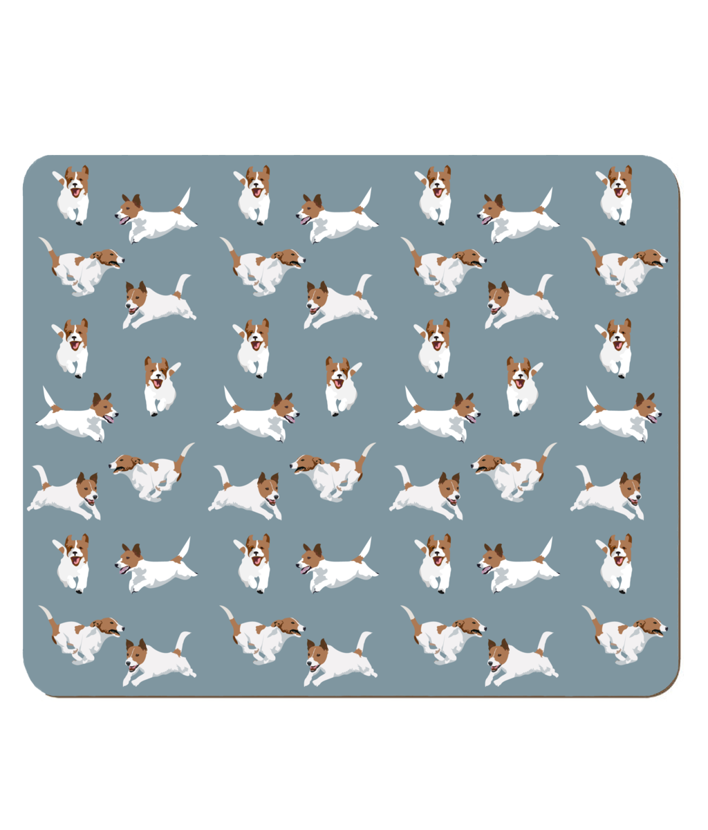 Jack Russell Placemat in Stone Blue