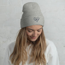 Load image into Gallery viewer, Love Cat Embroidered Cuffed Beanie
