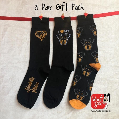 3 Pack Manchester Terrier Socks