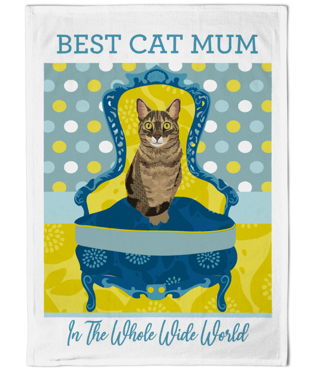 Best Cat Mum Tea Towel